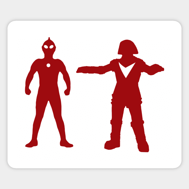 Ultra/Robot Teamup Sticker by GloopTrekker